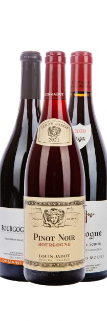 - 2020 Domaine Tollot-Beaut Bourgogne Rouge - 2020 Domaine Denis Mortet Bourgogne Rouge “Cuvee de Noble Souche” - 2020 L. Jadot Pinot Noir Bourgogne